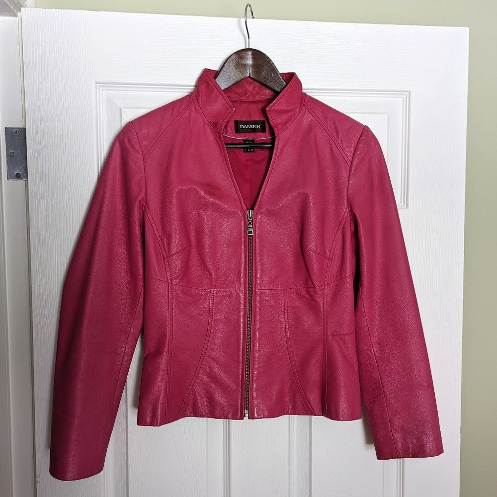 Danier Hot Pink Leather Jacket